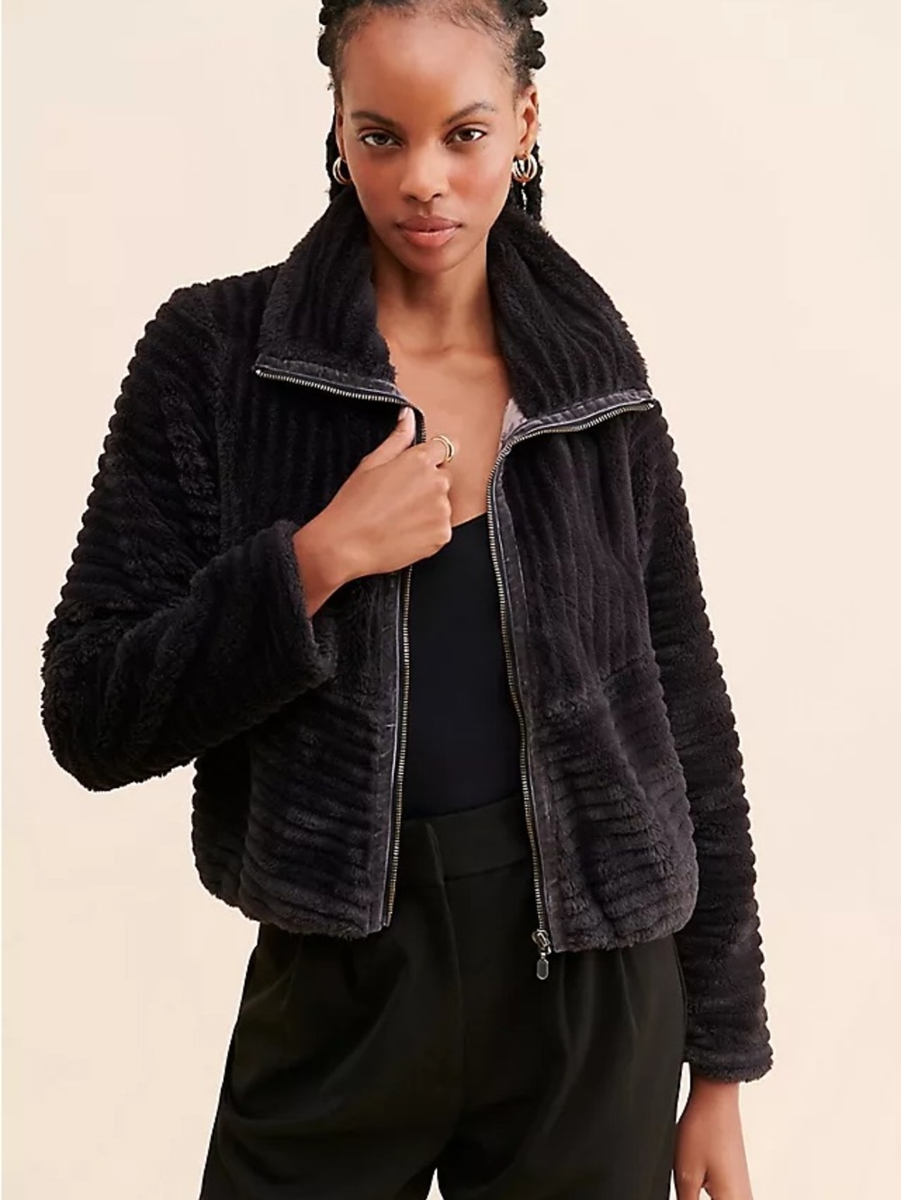 Anthropologie Natasha Faux-Fur Jacket